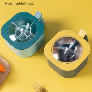 [NutriliteMelting1] กล่องเครื่องปรุง 4 ช่อง พร้อมฝาปิด และช้อน สําหรับห้องครัว [TH]