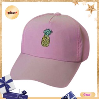 Giaurz หมวกเบสบอล พิมพ์ลายสับปะรด สไตล์ฮิปฮอป ปรับได้ แฟชั่นสําหรับทุกเพศ