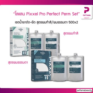 Lolane โลแลน Pixxel Pro Perfect Perm Set พิกเซลโปร เพอร์เฟกต์ เฟิร์ม ฟื้นฟูบำรุงบอนด์เชื่อมพันธะ ให้เส้นผม 500x2