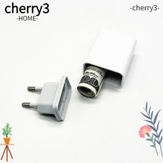 Cherry3 กล่องเก็บกุญแจ พลาสติก รูปกุญแจซ่อน ชาร์จได้ สีดํา สําหรับกลางแจ้ง