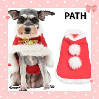 Path เสื้อคลุม ผ้ากํามะหยี่ ลายคริสต์มาส สําหรับสัตว์เลี้ยง สุนัข แมว