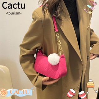 Cactu กระเป๋าสะพายไหล่ลําลอง ผ้าสักหลาด ขนาดมินิ สีพื้น สําหรับผู้ชาย