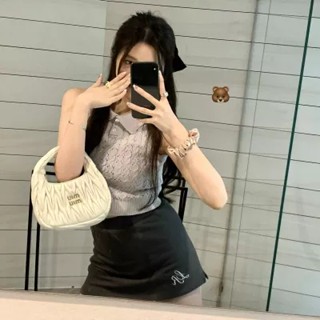 Lily Rosemary เสื้อกันหนาว เสื้อกั๊ก สลิมฟิต กลวง สีเทา สีม่วง สไตล์เกาหลี สําหรับผู้หญิง V73N