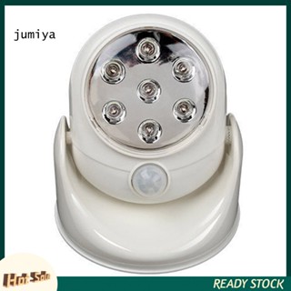 Jumiya โคมไฟ LED หมุนได้ 360 องศา มีโมชั่นเซนเซอร์ สําหรับในร่ม กลางแจ้ง