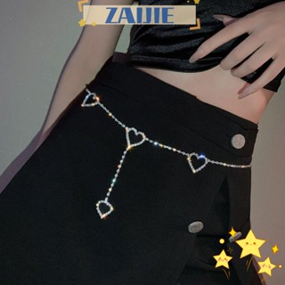 Zaijie24 Bling Love Heart เข็มขัดโซ่ ผู้หญิง สลิมฟิต ลําลอง สายรัดเอว