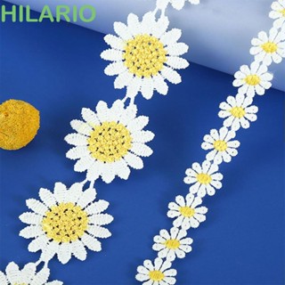 Hilario ริบบิ้นลูกไม้ ลายดอกเดซี่ 1 หลา แฮนด์เมด สําหรับตกแต่งผม