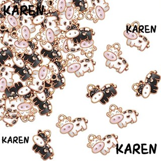 Karen จี้พวงกุญแจ รูปสัตว์ วัว โลหะผสม 60 ชิ้น 60 ชิ้น