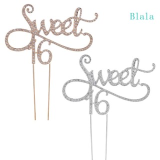 Blala Sweet ท็อปเปอร์เค้ก ธีมปาร์ตี้วันเกิด 16 แบบ 16 ชิ้น พร้อมพลอยเทียม สําหรับตกแต่ง