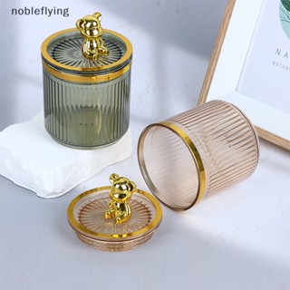 Nf กระปุกอะคริลิคใส ลายหมีน่ารัก สําหรับใส่เครื่องสําอาง และหูฟัง nobleflying