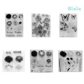 Blala แสตมป์ใส ลายดอกไม้ สําหรับทําการ์ดวันหยุด DIY