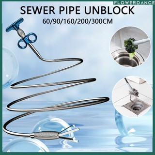 ลวดโลหะท่อระบายน้ำท่อระบายน้ำ Dredge Snake Spring Pipe Dredging Tool Sewer Pipe Unblocke Kitchen Bathroom Sewer Cleaning Tool Kitchen Accessories flower