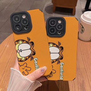 เคสโทรศัพท์มือถือหนังแกะนิ่ม กันกระแทก พิมพ์ลายแมวน่ารัก สีส้ม สําหรับ Iphone 11Pro MAX 14 PRO MAX 11 12 13 6 7 8plus XR Xmax