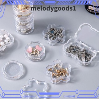 Melodygoods1 กล่องเก็บเครื่องประดับ ต่างหู แหวน แบบพลาสติกใส ขนาดเล็ก แบบพกพา