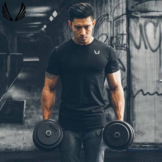 Muscle Summer Workout Short Sleeve Mens Sports Running Breathable Brothers Training Wear Thin round Neck Tight Top T-shirt ZjBT