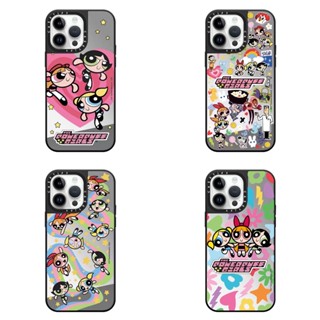 Casetify เคสโทรศัพท์มือถือแบบแข็ง ลายการ์ตูน Powerpuff Girls พร้อมกระจก สําหรับ IPhone 14 14Pro 11 12 13 Pro Max