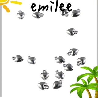 Emilee จี้รูปหัวใจ โลหะผสม 10x7 มม. สําหรับทําเครื่องประดับ DIY 100 ชิ้น