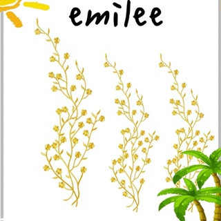 Emilee แผ่นผ้าโพลีเอสเตอร์ ลายดอกไม้ สีทอง DIY 3 ชิ้น