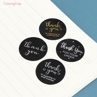 Tolongtrip&gt; สติกเกอร์ฉลาก Thank You สําหรับติดซองจดหมาย สมุดภาพ 500 ชิ้น