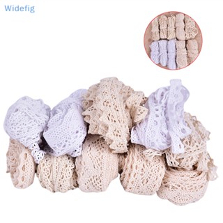 Widefig ริบบิ้นผ้าฝ้ายถักโครเชต์ ลายลูกไม้ 5 หลา สําหรับทํางานฝีมือ DIY