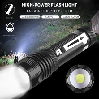 Bright LED Flashlight Outdoor XHP50 Mini Torch Zoomable Aluminum Lamp 5 Modes