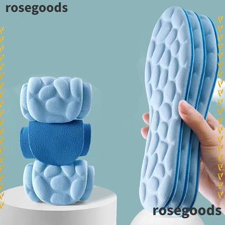 Rosegoods1 แผ่นพื้นรองเท้า โฟมเมมโมรี่ ดูดซับแรงกระแทก 4D กันเจ็บ สําหรับรองเท้ากีฬา ผู้ชาย ผู้หญิง