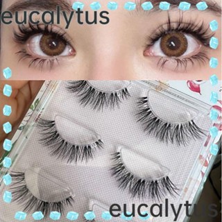Eucalytus1 ขนตาปลอม แบบธรรมชาติ ขนปุย ใส แฟชั่นสําหรับผู้หญิง