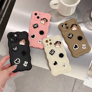 เคสป้องกันโทรศัพท์มือถือ แบบนิ่ม ลายหมี สามมิติ สําหรับ Iphone 13 14pro max 11 12