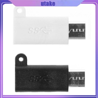 Utake อะแดปเตอร์ Micro USB 2 0 Male To USB 3 1 Type C Female แบบพกพา สีดํา สีขาว