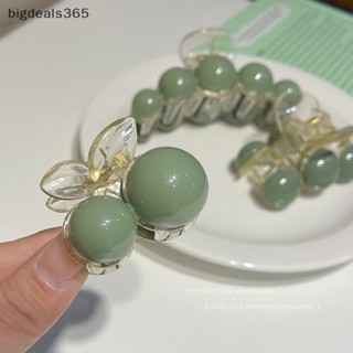 [bigdeals365] กิ๊บติดผม ประดับไข่มุก สีเขียว เครื่องประดับ สําหรับผู้หญิง พร้อมส่ง