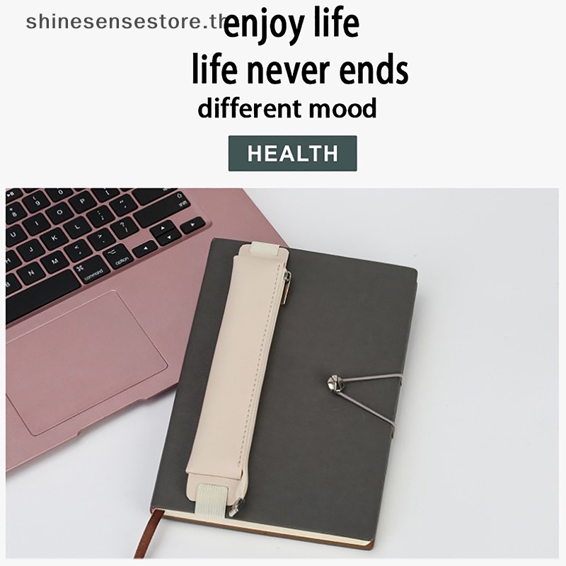 SHINE Leather Elastic Buckle Pencil Case Notebook Pen Bag Touch Screen Pen Cover TH - รูปที่ 2