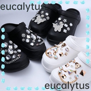 Eucalytus1 จี้รูปรองเท้า ประดับเพชร DIY สําหรับรองเท้า Croc