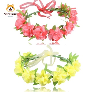 Narcissus ดอกไม้ ที่คาดผม, ดอกไม้สี เจ้าสาว พวงหรีดผม, งานแต่งงาน เครื่องประดับผม หน้าผาก ชายหาด พวงหรีด ผู้หญิง เด็กผู้หญิง