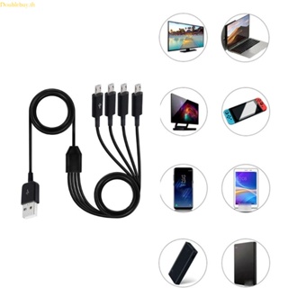 Doublebuy 4 in 1 สายชาร์จ Micro USB หลายสายชาร์จ สําหรับอุปกรณ์หลายชิ้น ชาร์จ 4 แท็บเล็ต หรือโทรศัพท์ Simultaneo