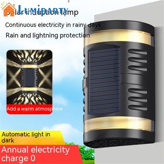 Lumiparty โคมไฟ Led 1200mah พลังงานแสงอาทิตย์ กันน้ํา สําหรับติดตกแต่งรั้ว สวน กลางแจ้ง