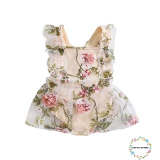 Babyclom- ชุดรอมเปอร์ ทรงเอ ลายดอกไม้ แฟชั่นฤดูร้อน สําหรับเด็กผู้หญิง