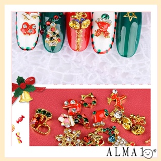 Alma เกล็ดหิมะ โลหะอัลลอย พลอยเทียม สําหรับตกแต่งเล็บ ต้นคริสต์มาส DIY