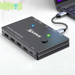 [highways.th] อะแดปเตอร์แปลง 2 พอร์ต 2 อินพุต 1 เอาท์พุต EDID 4K 60Hz Type-C USB KVM