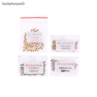 Luckyhouse0^^ อะไหล่ลูกบิดนาฬิกาข้อมือ กันน้ํา สีทอง สีขาว สีเงิน 100 ชิ้น