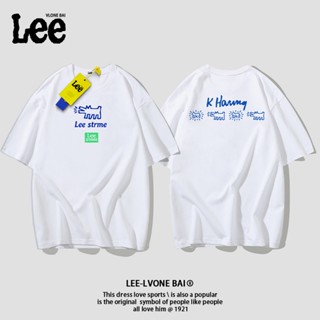  พิมพ์ลาย 2023 เสื้อยืดแขนสั้น ผ้าฝ้าย พิมพ์ลายตัวอักษร Lee เรียบง่าย สําหรับผู้ชาย และผู้หญิง