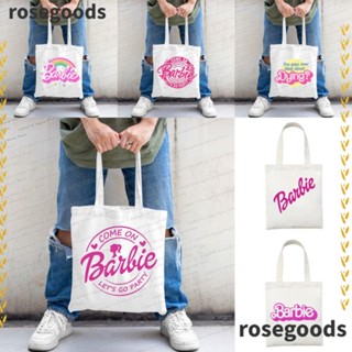 Rosegoods1 กระเป๋าถือ ผ้าแคนวาส ขนาดเล็ก แบบพกพา สําหรับตุ๊กตาบาร์บี้