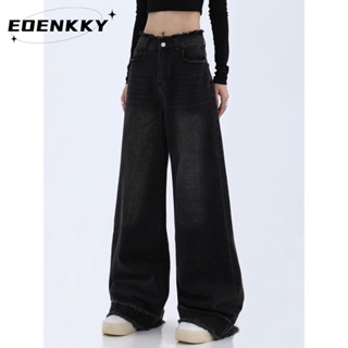 กางเกงขายาว กางเกงยีสน์ผู้หญิง ทรงหลวม ๆ ตรง Retro Hip Hop Pants 2023 NEW Style A27L0C7