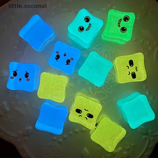 [little.coconut] จี้เรซิ่นใส รูปลูกบาศก์น้ําแข็ง เรืองแสง DIY 5 ชิ้น