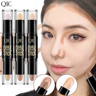 Spot# Cross-border beauty makeup QIC double-headed concealer makeup stick dual-use highlight stick shade shadow nose shadow outline small V face 8jj