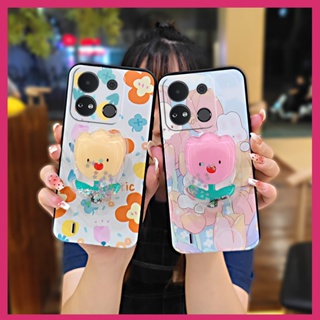 Dirt-resistant Back Cover Phone Case For Itel A04/A632w Anti-knock glisten Silicone Soft Case protective Kickstand Cartoon