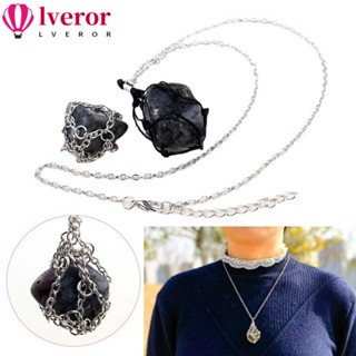 Lveror สร้อยคอโซ่โลหะคริสตัล สีเงิน เครื่องประดับ สําหรับของขวัญ