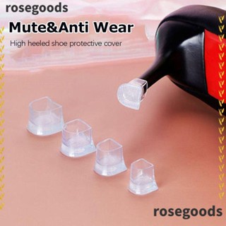 Rosegoods1 ฝาครอบป้องกันส้นเท้า ทนทาน แบบเปลี่ยน สําหรับซ่อมแซมรองเท้าส้นสูง 10 คู่