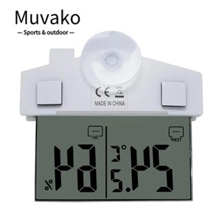 Muvako เครื่องวัดอุณหภูมิความชื้นดิจิทัล หน้าจอ LCD พร้อมตัวดูดสุญญากาศ สําหรับห้องเด็กเล็ก