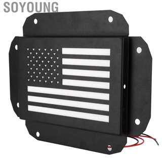 Soyoung Iron  Tailgate Spare Tire Delete  Brake Light USA Flag Pattern Red Stop Lamp Fit for  JK 2007-2017