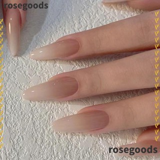 Rosegoods1 เล็บปลอม แบบกด DIY สไตล์ฝรั่งเศส 24 ชิ้น