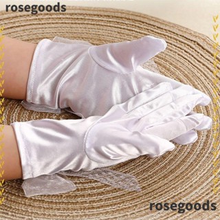 Rosegoods1 เด็ก ถุงมือยาว โบว์ เจ้าหญิง เต้นรํา ประสิทธิภาพ เด็ก ใส่ชุดแต่งงาน ถุงมือเวที